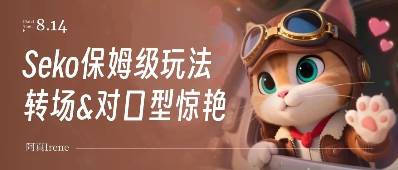 Seko保姆级玩法教程，丝滑转场和对口型太惊艳了